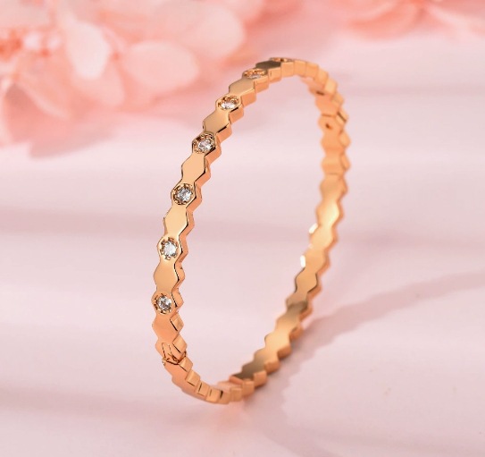 Pulsera de lujo color oro champán con diamantes, diseño de hueso de serpiente, colección exclusiva para exportación transfronteriza, modelo nuevo 2025
