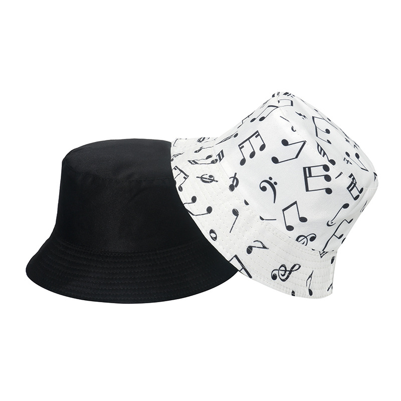 Unisex Mode Anmerkungen Nähen Flache Traufen Bucket Hat display picture 5