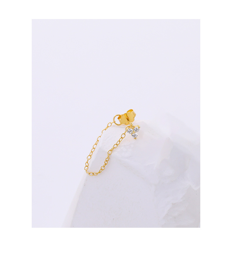 Zircon Inlay Material Ear Studs Classification 1 Piece Quantity 1 Piece 925 Sterling Silver Zircon Flower Ear Studs