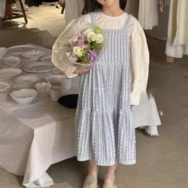 韩版女童吊带裙2024春夏季儿童蕾丝公主裙宝宝背心裙百搭甜美长裙