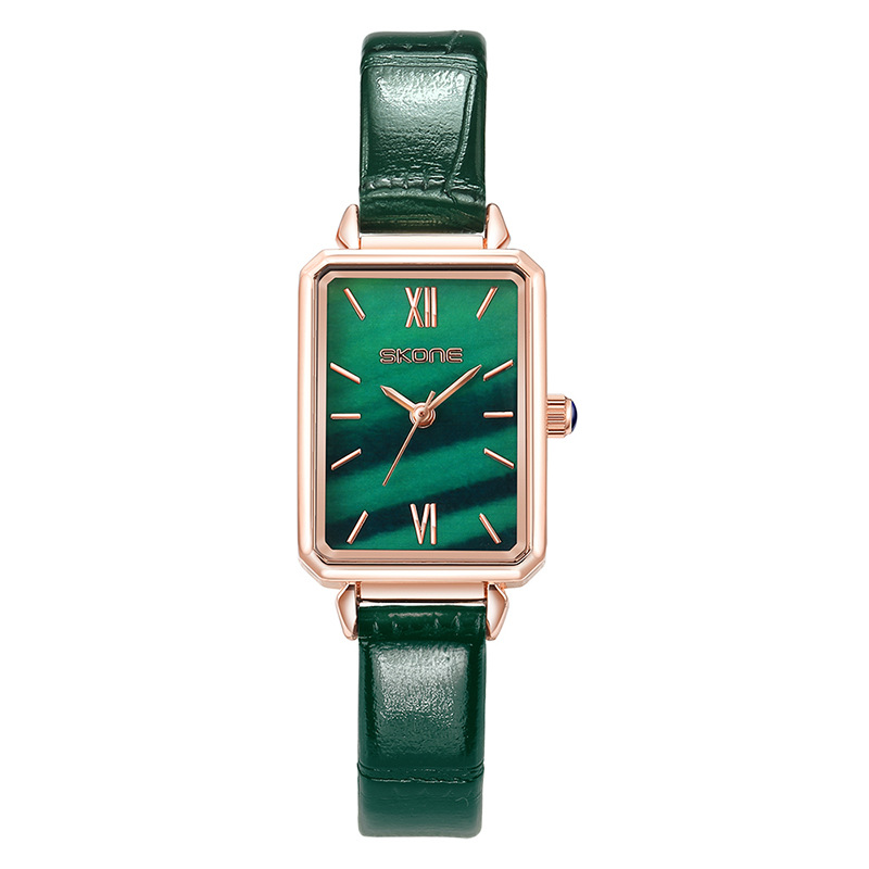 Time & Space Brand Belt Watch Women's Wholesale Small Green Watch TikTok Explosive Quartz Watch Women's Watch Student