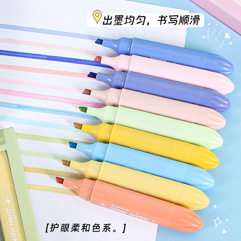 Nueva dopamina highlighter estudiante pintura graffiti pluma del diario dibujo color clave marca marcador en caja