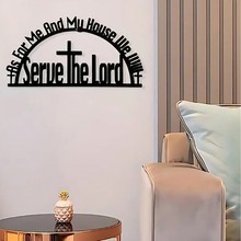 跨境外贸金属墙挂铁艺字母组合圣经标牌金属教堂英文墙面剪影爆款