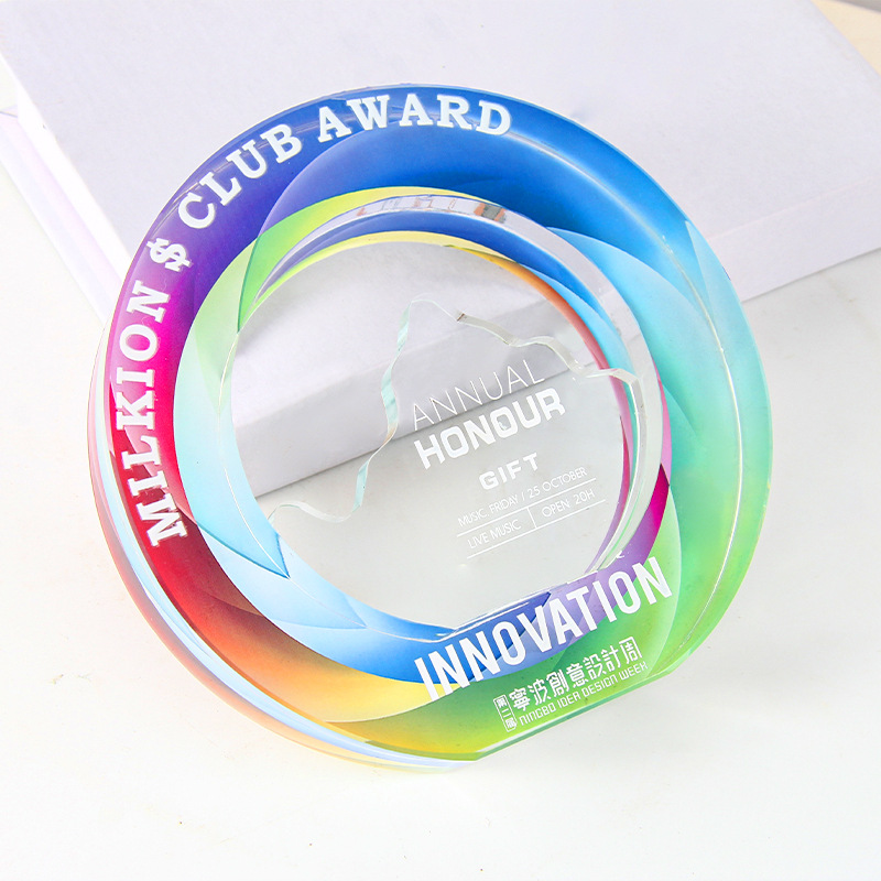 Venta directa de fábrica trofeo de cristal creativo empalme mármol campeón de ventas excelente personal reunión anual premio souvenirs
