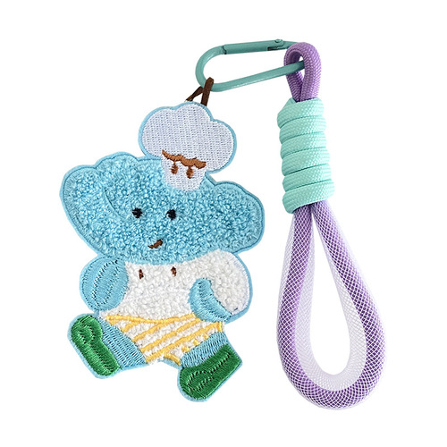 Illustrator cooperation model Cartoon small pendant embroidered puppy bag pendant cute keychain creative gift