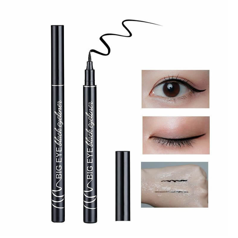 Cross-Border Black quick-drying eyeliner waterproof durable easy to color cool black eyeliner pen is not easy to faint foreign trade makeup