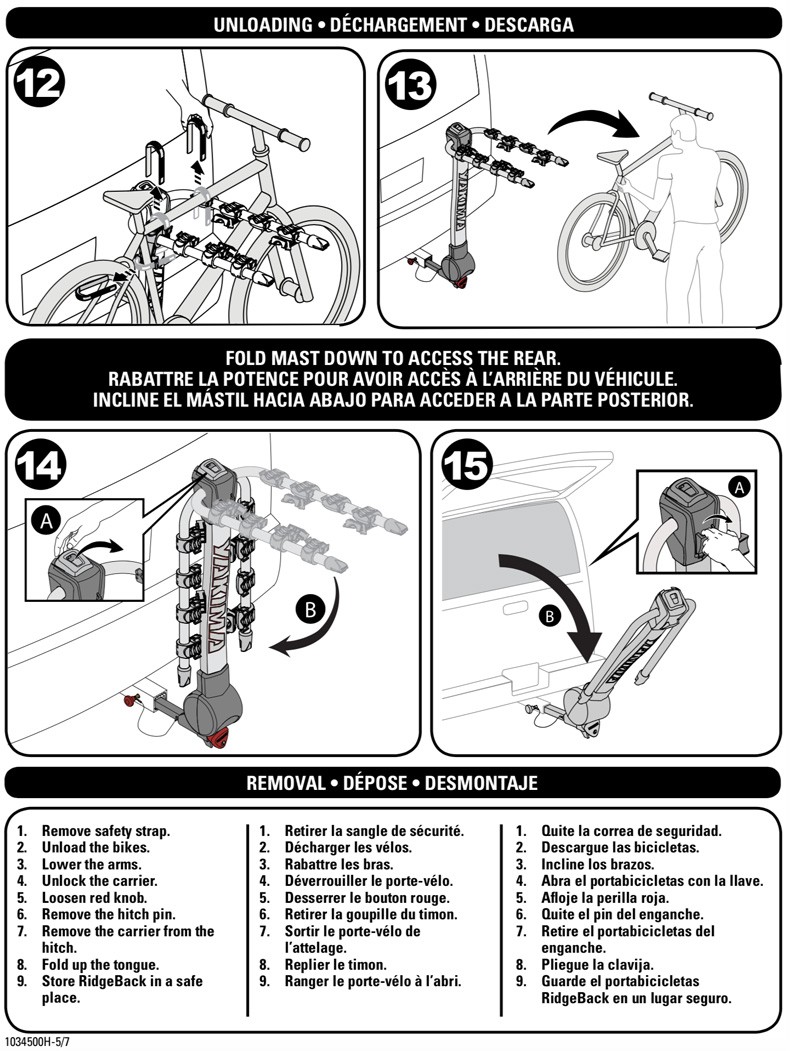 Ridge Bike Rack Mountain Bike Road Bike Trailer Hitch Universal Hanging Car Tilt Foldable