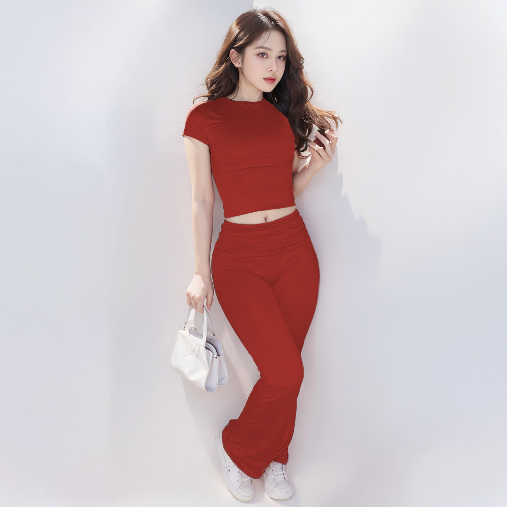 Holiday Daily Women's Streetwear Solid Color Spandex Polyester Pants Sets Pants Sets display picture 25