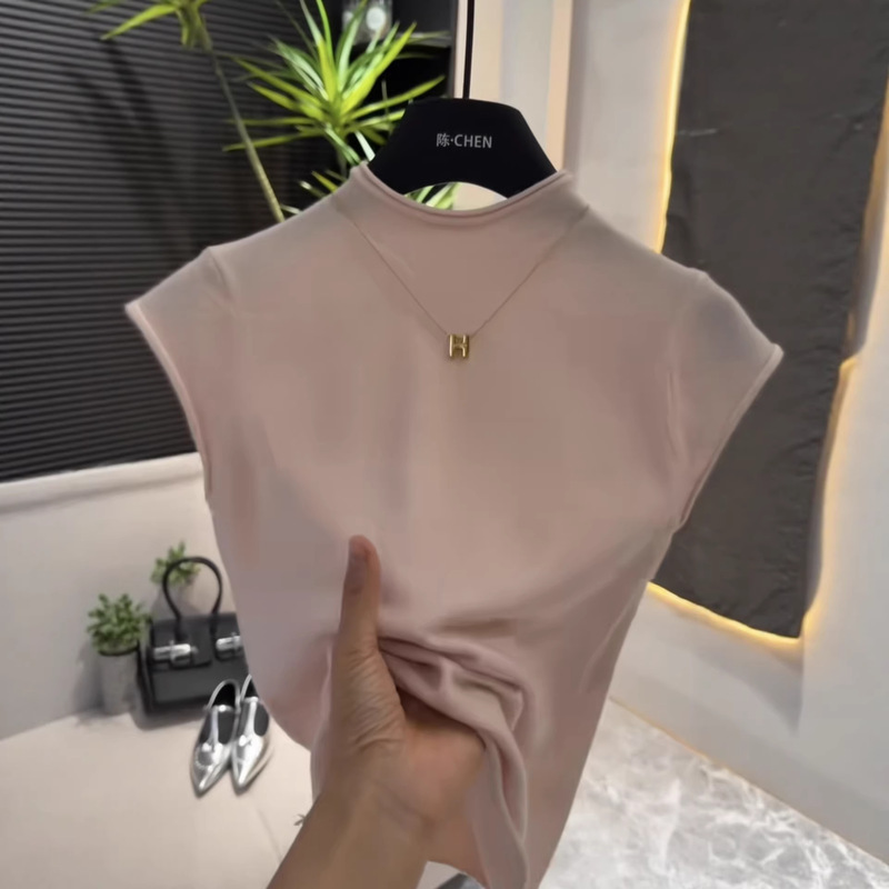 Soft and Simple Rolled-Edge Stand-Up Collar Flutter-Sleeve Knit Sweater for Women, 2025 Autumn and Winter New Fashion Stylish Versatile Top