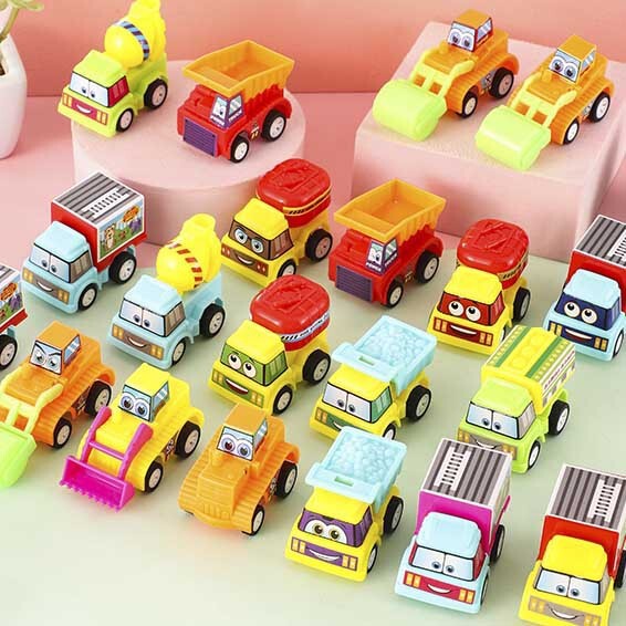 Mini back car inertia car children's fire truck engineering car toys less than one yuan creative kindergarten gift
