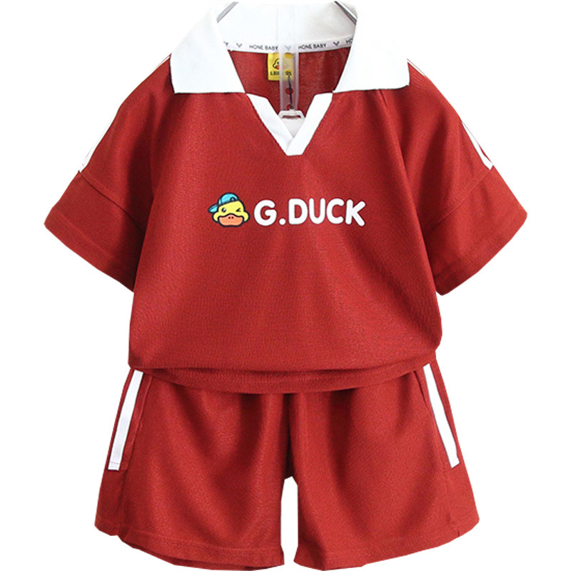 5560 Little Yellow Duck Ropa para niños Conjunto de polos de verano para niños 2025 Nuevos niños Bebé Verano Moda Manga corta