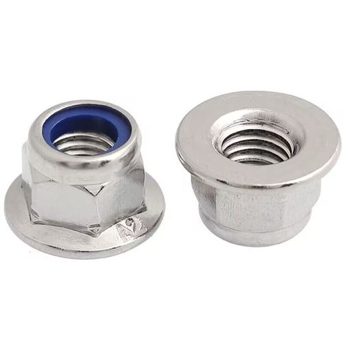 Factory direct 304 stainless steel flange nylon anti-loosening lock nut DIN6926 anti-slip hexagonal nut with pad