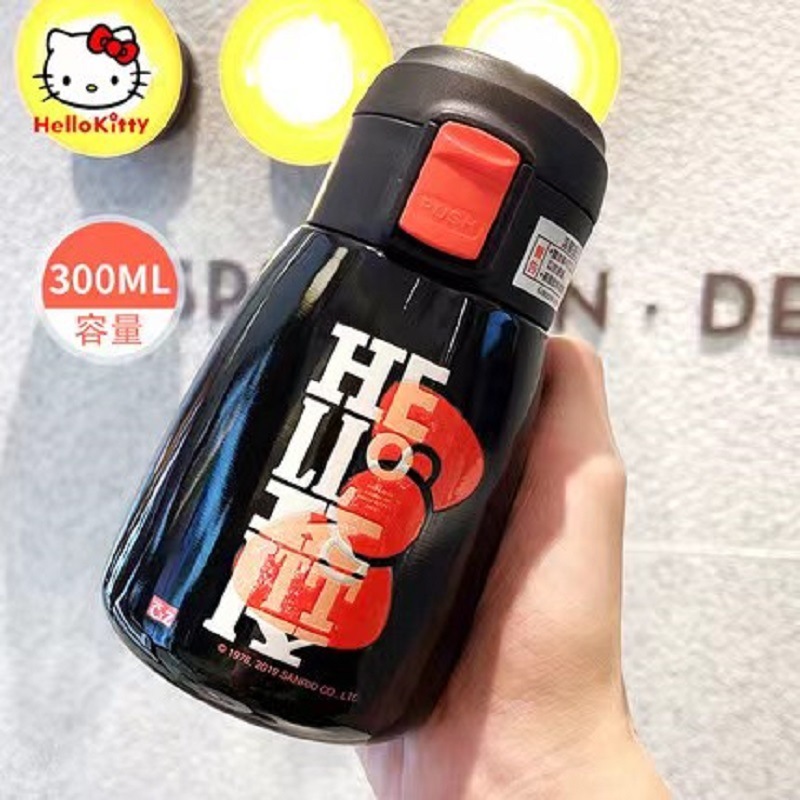 Taza termo de bebida directa de rebote de dibujos animados de Sanrio modelado en relieve 3D 316 mujeres de acero inoxidable de alto valor 350ML