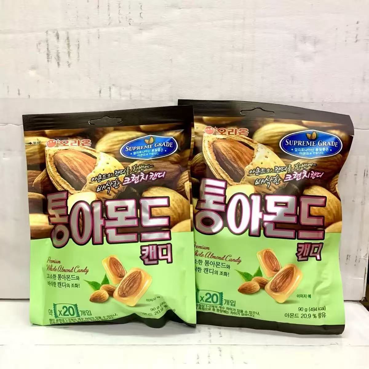韩国进口好丽友扁桃仁糖坚果糖果独立包装婚庆糖年货零食批发90g