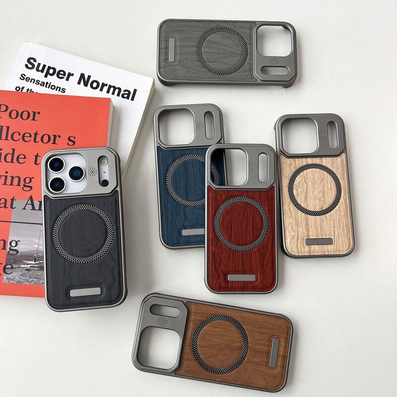 Suitable for Iphone17Promax Mobile Phone Case Borderless Wood Grain Magnetic Suction Apple 16 Cooling 15 Anti-Fall Protective Cover Suitable for Iphone17Promax Mobile Phone Case Borderless Wood Grain Magnetic Suction Apple 16 Cooling 15 Anti-Fall Protective Cover
