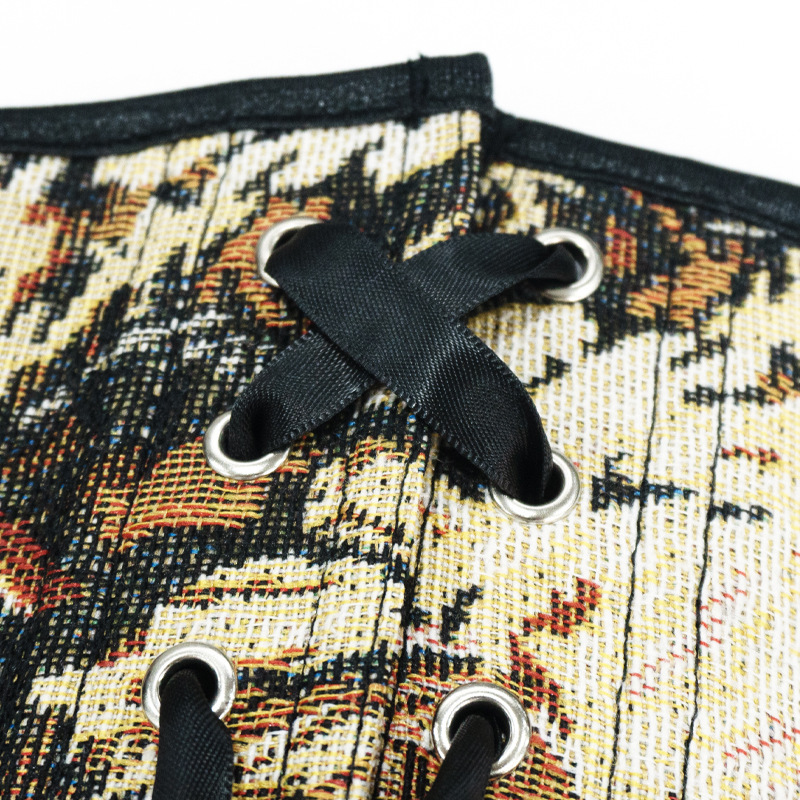 Impresión retro francesa sexy corsé correa cintura sellado corto cintura delgada cintura cint