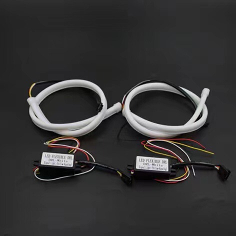 Car LED light guide bar daytime running light soft silicone flowing water tear eye two-color horse running soft light bar Car LED light guide bar daytime running light soft silicone flowing water tear eye two-color horse running soft light bar