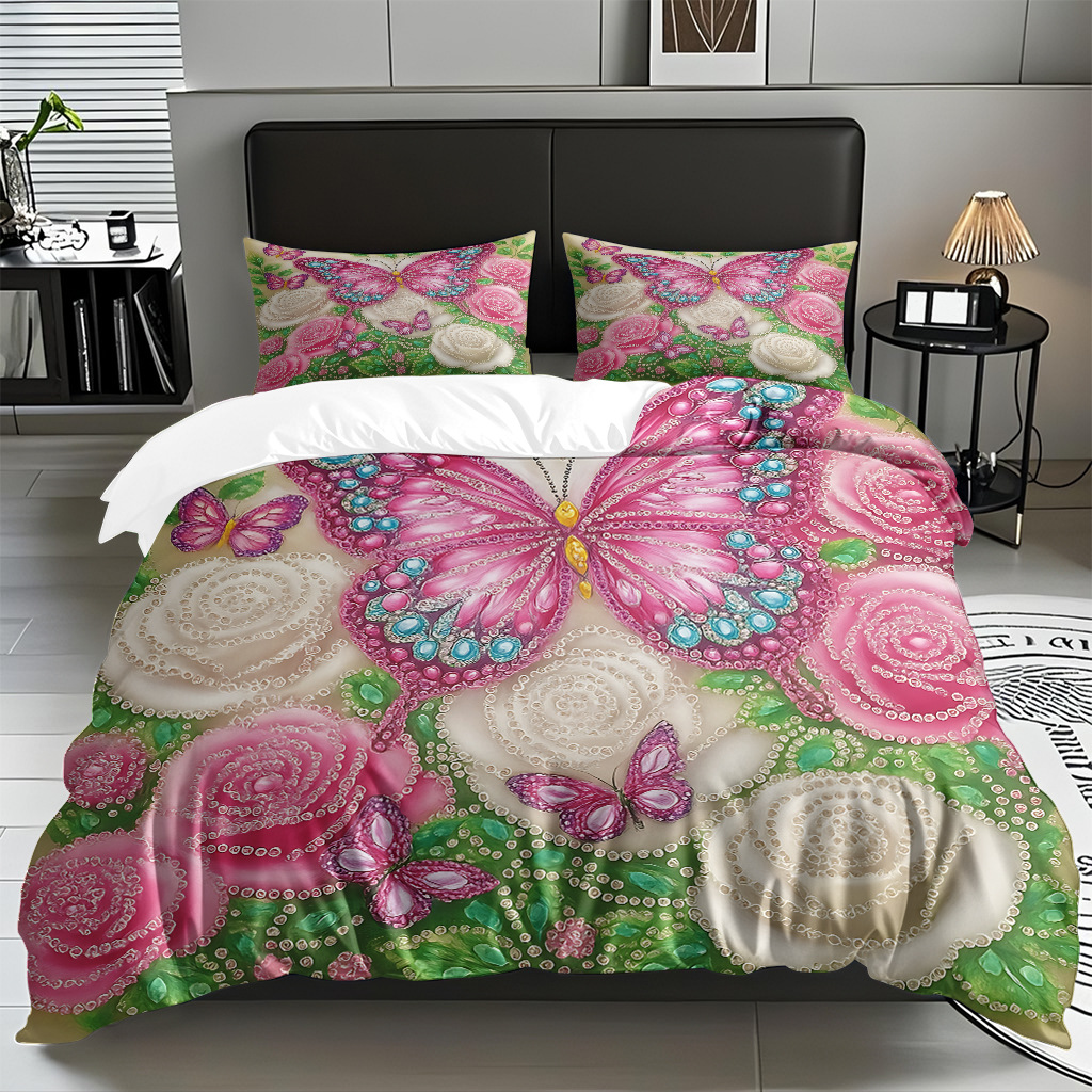 Su propia fábrica suministra directamente una variedad de colchas de impresión digital de mariposa. Comercio electrónico transfronterizo preferido para soportar el modo TEMU JIT.