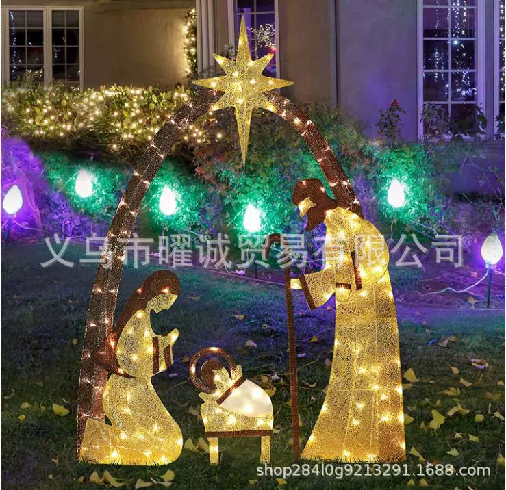 2022 Новое Рождество Рождение Иисуса День Благодарения Пасха Домашний сад Подключаемый плоский светодиодный светильник Украшение