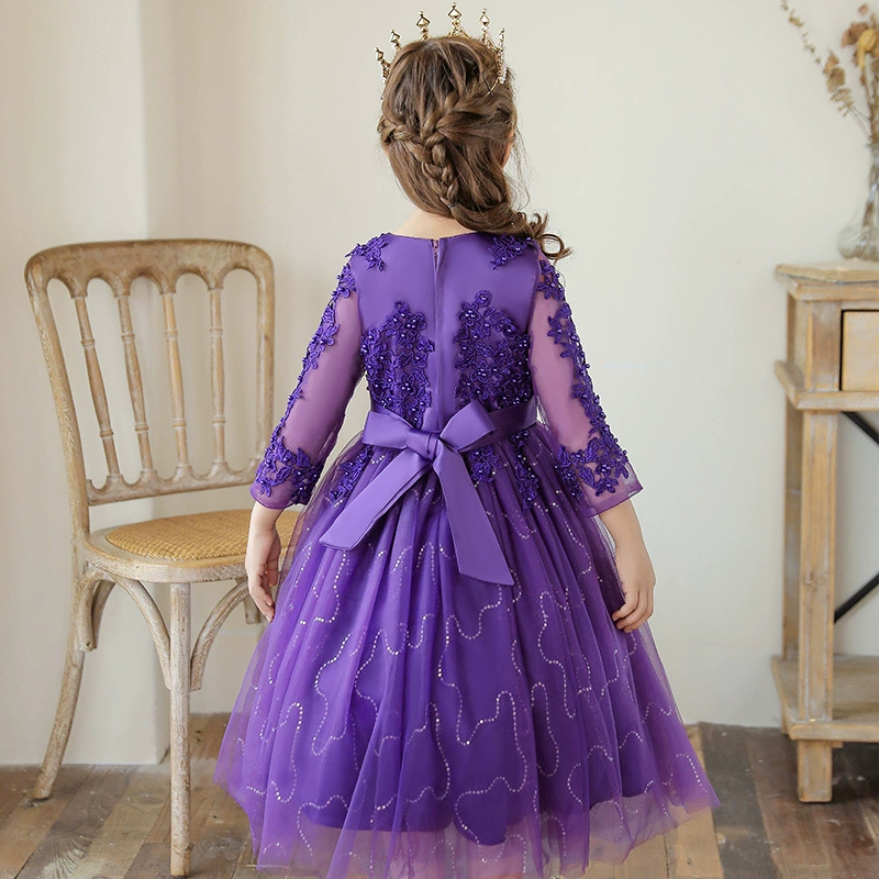 Carlisa Carisa Girls Dress Dress Net Sleeve Performance Performance Host Princess Skirt Cross -border