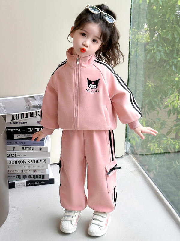 女童秋装拉条套装2025新款洋气小女孩库洛米运动两件套春秋季衣服|undefined
