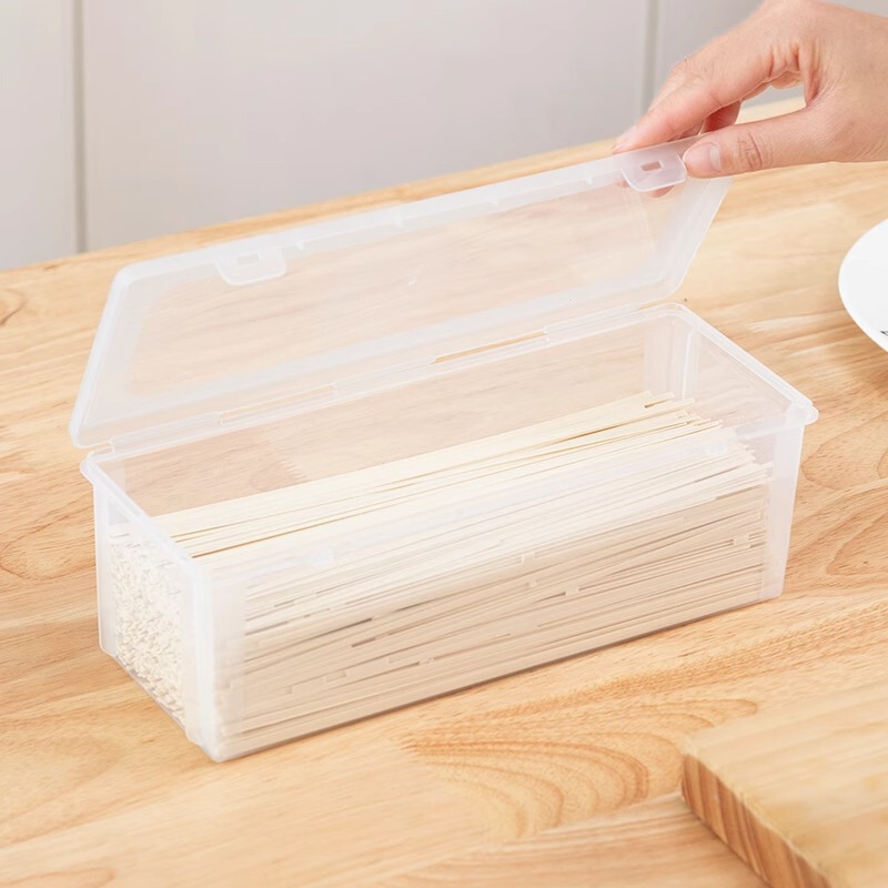 ヌードル収納ボックス長方形プラスチック冷蔵庫キッチン食品級密封ボックス鮮度保持ボックス蓋付き雑穀そうめんボックス|undefined