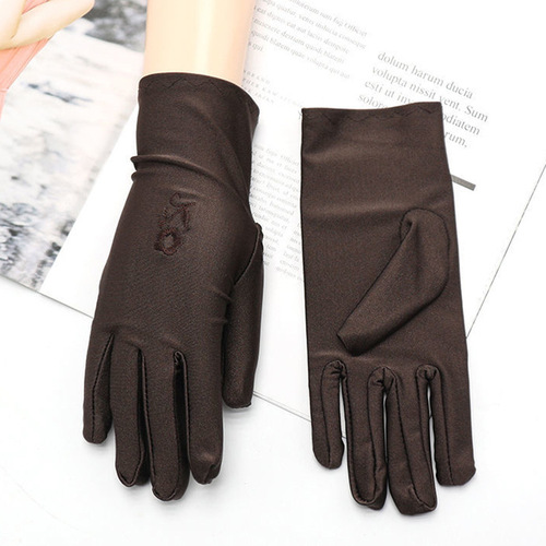 Summer Sun Protection Gloves for Women, Thin Style for Spring and Autumn, Electric Bike Riding, Driving Etiquette, Elastic, Jewelry, Lace, UV Protection
