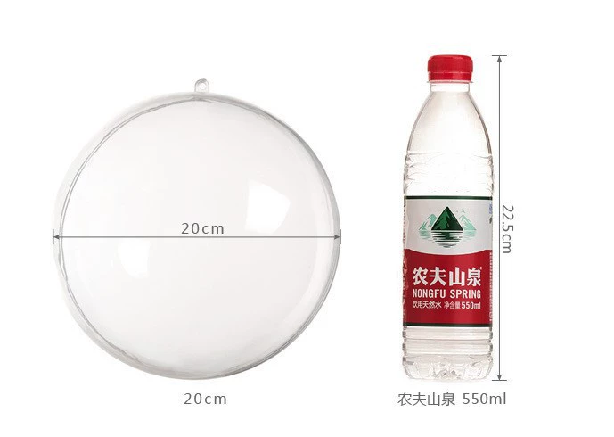 Transparent plastic Christmas pendant, acrylic mousse