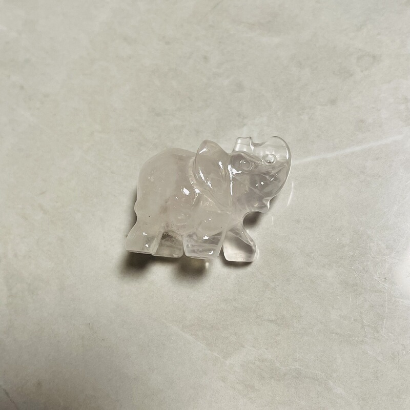 天然水晶多种材质小象原石雕刻打磨水晶小象摆件 图 10