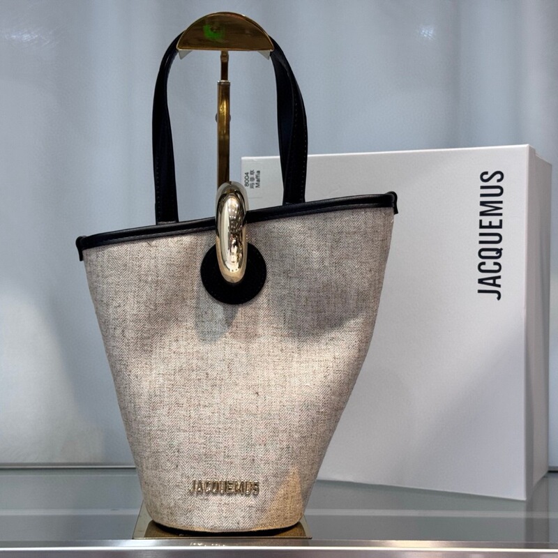 Jacquemus Niche Design 25 New Vacation Style Lafite Straw Bag Casual All-match Lock Large Capacity Tote