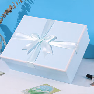 Exquisite bow gift box custom printable logo high-grade drawer packaging box window flip gift box wholesale