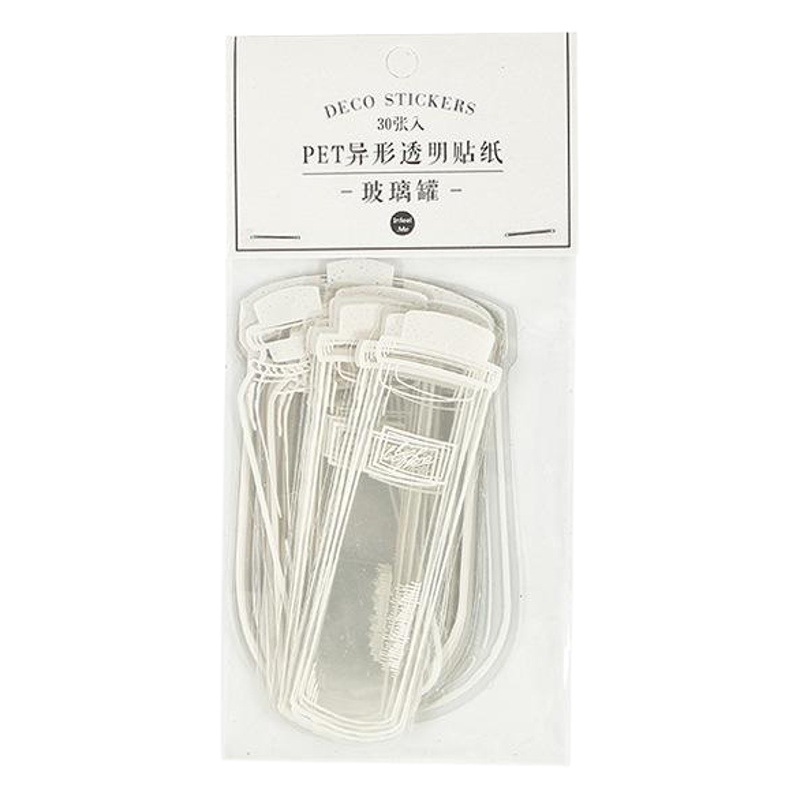 Infeel. Me PET Paquete de pegatinas cristalería serie Diario transparente pegatinas decorativas 30 unidades 3 tipos
