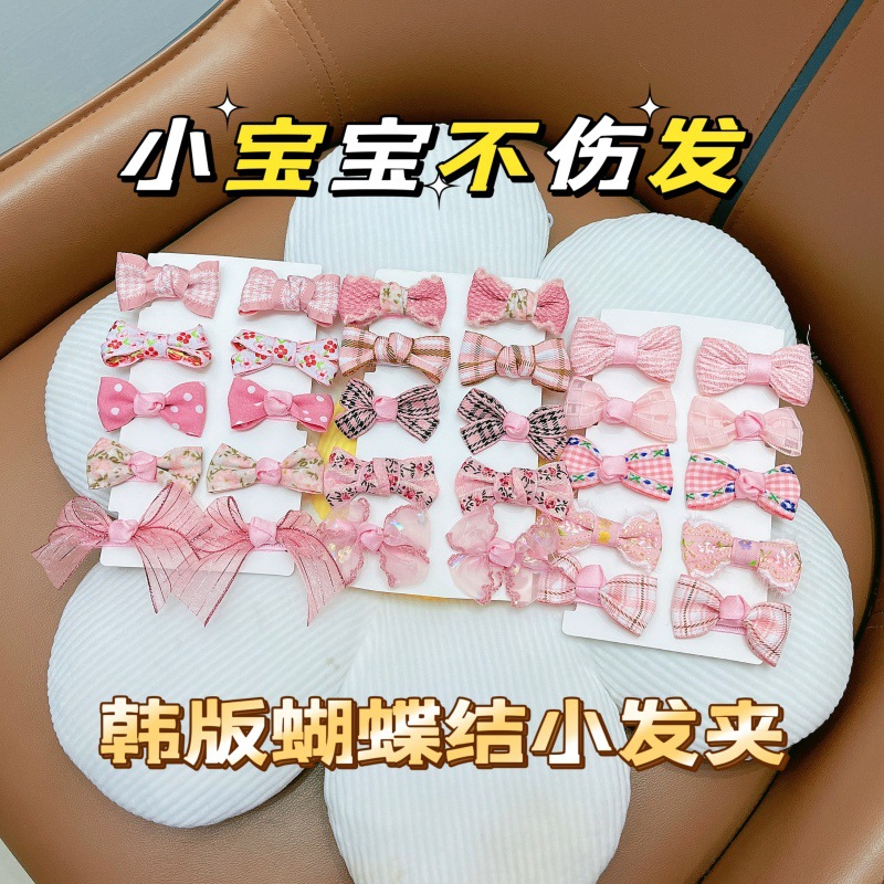 Niños arco lindos clips para el cabello bebés bordas clips laterales red princesa tocado de cabeza niñas frente conjunto de clipes