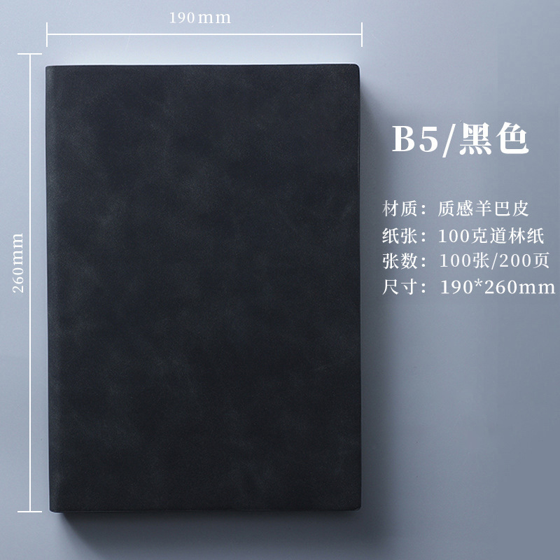 a5笔记本本子定制logo办公商务高颜值学生学习羊巴皮b5加厚记事本|undefined