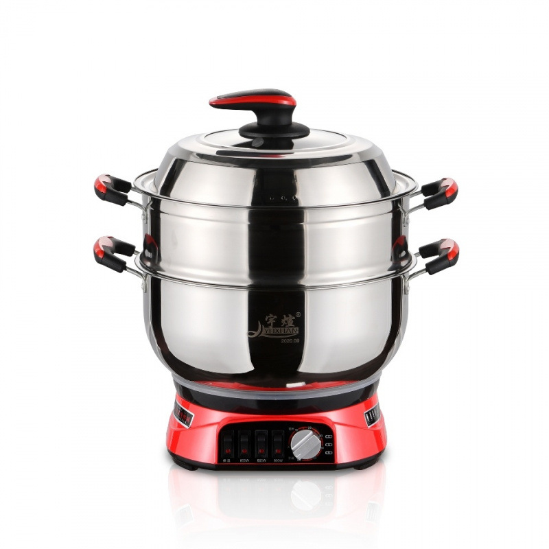 Olla eléctrica multifuncional, sartén eléctrica doméstica, vaporera eléctrica, olla eléctrica para cocinar al vapor, olla todo en uno para cocinar y vaporizar, olla eléctrica con temporizador. image 5