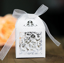 欧美亚马逊婚庆镂空丝带喜糖盒个性节日派对巧克力糖盒工厂批发