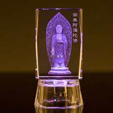 批发水晶佛像发光小摆件西方三藏王菩萨家居供奉寺庙结缘纪念
