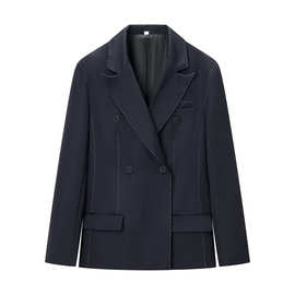 批发2025冬季新款女装百搭宽松绗线长袖西装西服外套A77-12739