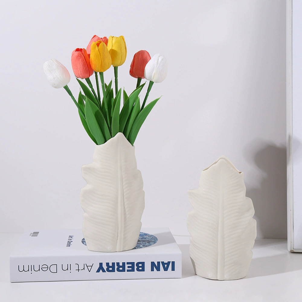 Современная минималистская пластиковая ваза ваза креативная листовая ваза из сушеных цветов в форме листьев для гостиной спальня декоративная ваза для оптом