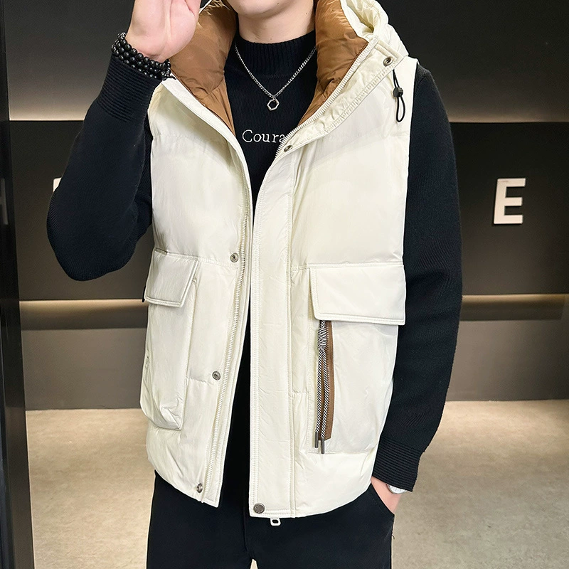 Пуховые жилеты с капюшоном могут быть открыты для трансграничного тепла