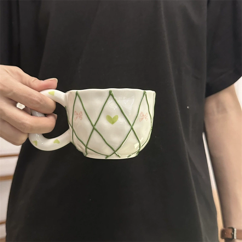 Облачная чашка корейская керамическая чашка для чая (Yun Duo), ручная роспись цветочной, 300 мл с блюдцем