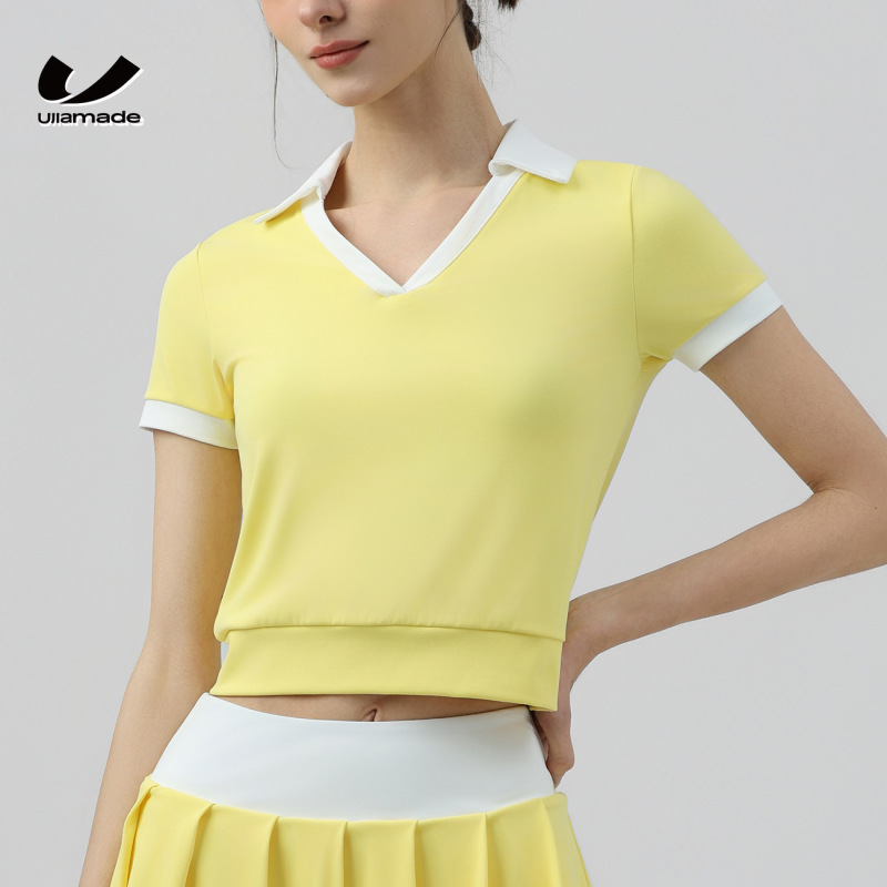 Yoga Wear, Running Sportswear, Short-Sleeved Polo Collar Golf Wear, Badminton Casual Tennis Fitness Wear