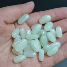 厂家批发天然新疆和田玉白玉随形珠散珠手工编织手链配饰桶珠散珠