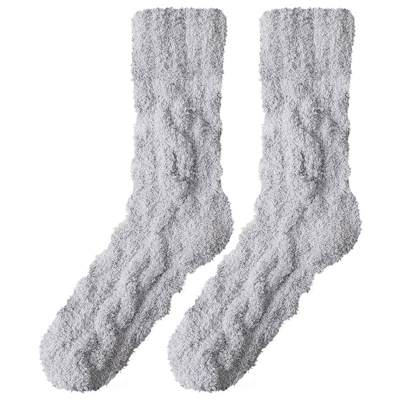 Coral velvet socks men's autumn and winter stockings fleece-lined thickened warm home sleeping sleeping floor socks winter stockings