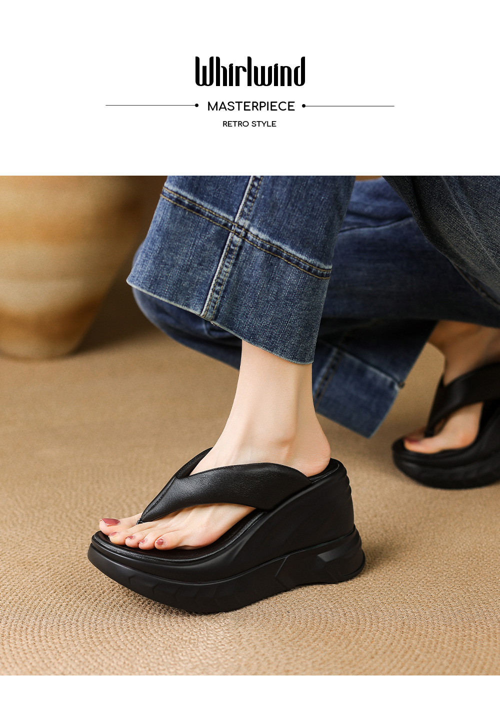 Dép xỏ ngón nữ đế xuồng cao gót 9 cm phong cách platform — màu đen, bạc chi tiết 1