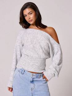 J 69847 Slouchy off-shoulder sweater 㼑�б��ë��