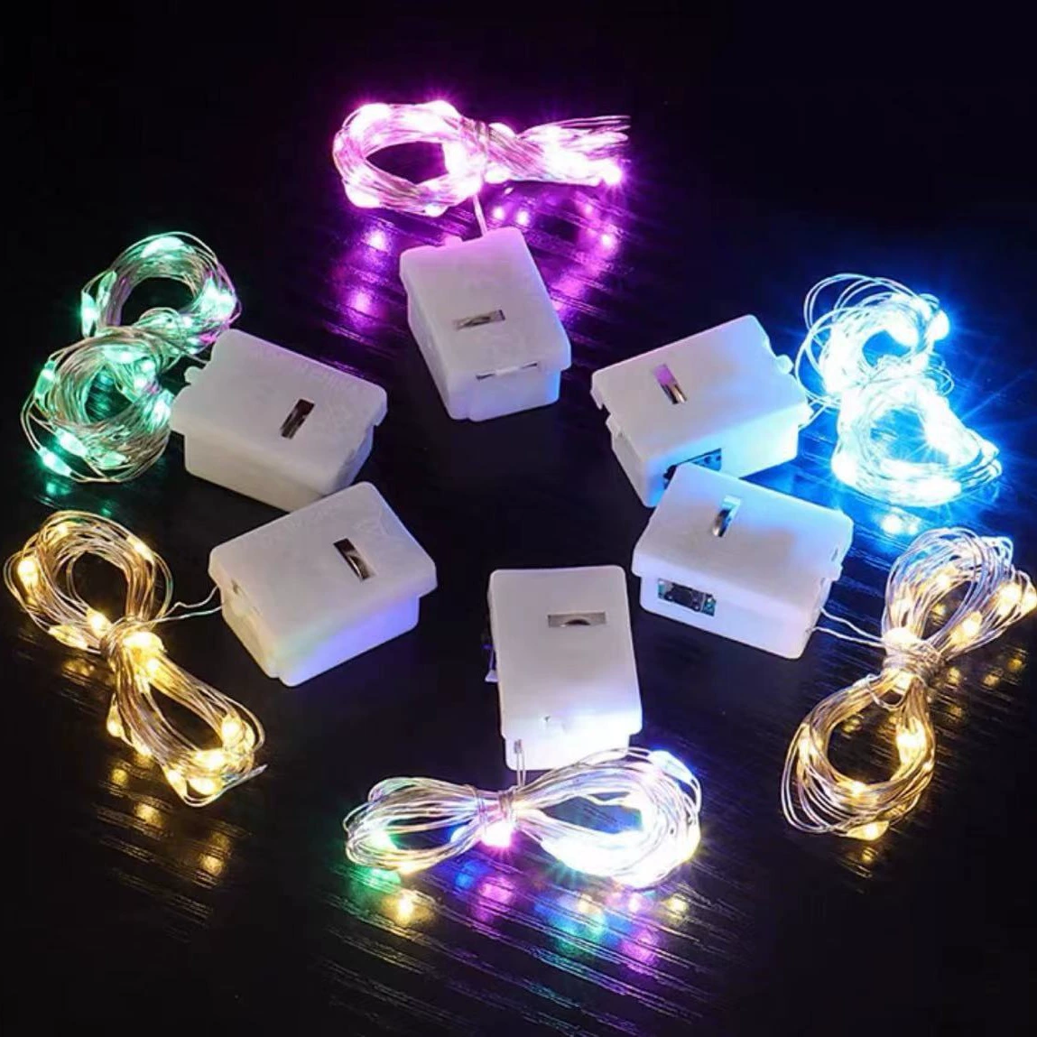 Вспышка светодиодная Подарочная коробка свет маленькая квадратная коробка медный провод свет маленький цветной свет Цветочный свет детское дыхание украшение для торта на день рождения световая гирлянда