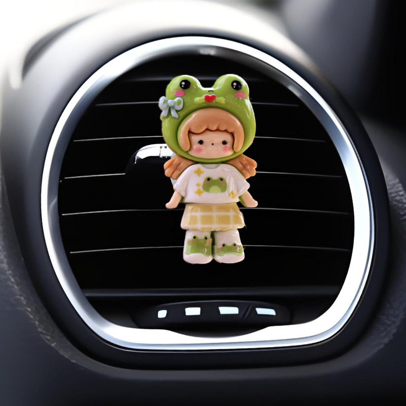 Vehículo de ventilación pequeña cabeza grande pequeña nueva fragancia perfumes de automóviles dibujos animados adornos artículos de decoración artículos de automóviles