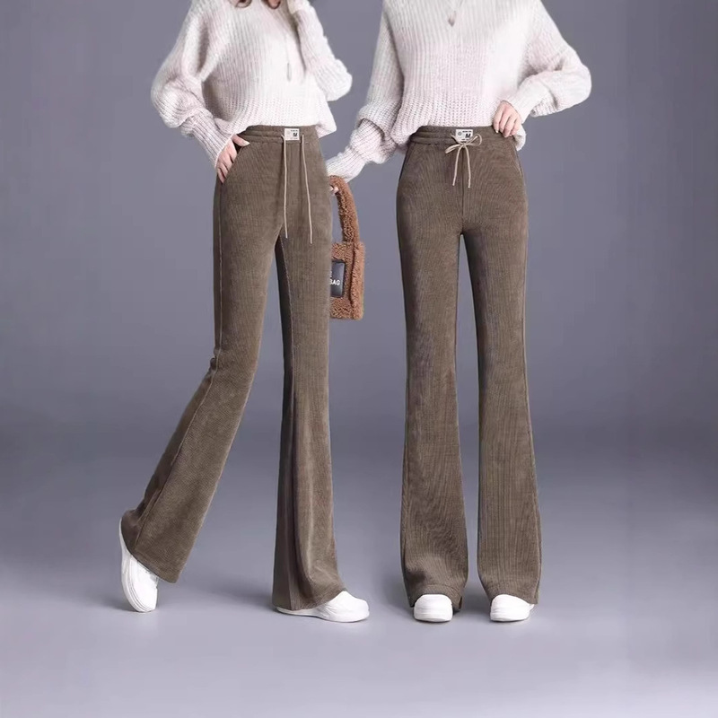 Chenille Micro-Flared Pants for Women Spring & Fall 2025 New Elastic High-Waist Slim Draped Straight Casual Corduroy Pants Chenille Micro-Flared Pants for Women Spring & Fall 2025 New Elastic High-Waist Slim Draped Straight Casual Corduroy Pants