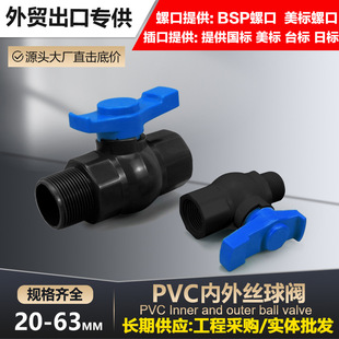 PVC内外丝球阀UPVC塑料内外牙简单阀门内外螺纹水管开关快接球阀-阿里巴巴